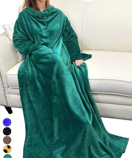 Sleeve Wearable Blanket with Pocket
