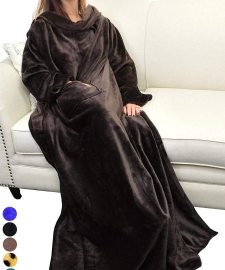 Sleeve Wearable Blanket with Pocket