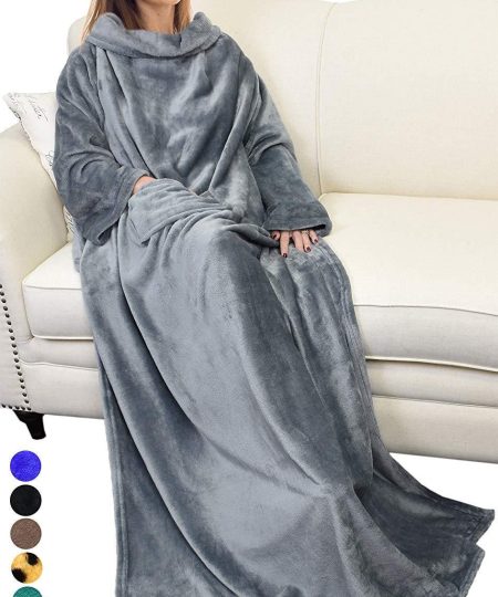 Sleeve Wearable Blanket with Pocket