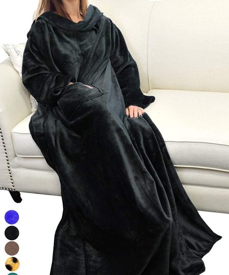 Sleeve Wearable Blanket with Pocket