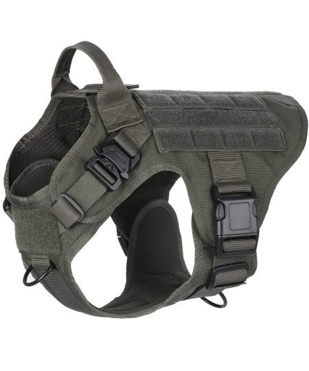 ICEFANG Tactical Dog Harness,K9 Working Dog Vest,No Pulling Front Clip Leash Attachment
