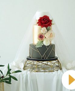 Geometric Wrought Iron Gold/Sliver Cake Stand for Wedding