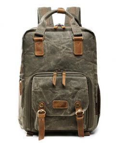 Waterproof Waxed Canvas Camera Backpack