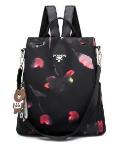 Colorful Print Nylon Oxford Anti Theft Travel Backpack Purse Handbag - 2 patterns