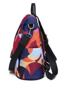 Colorful Print Nylon Oxford Anti Theft Travel Backpack Purse Handbag - 2 patterns