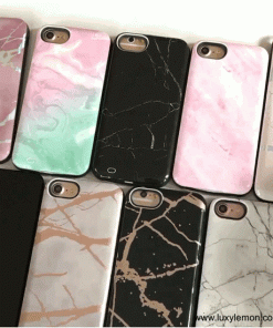 White Holo Marble Battery Power Phone Case