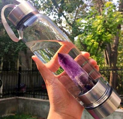 rose quartz water bottle