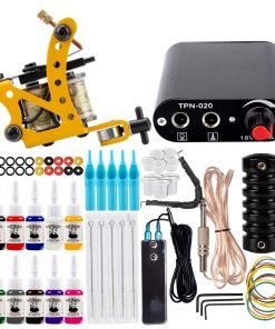 Tattoo Gun Kits Tattoo Starter Kit Machine with 10pcs Complete Gun, Inks and Needles