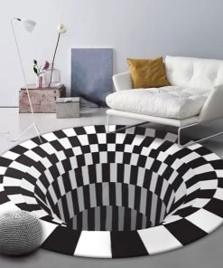 3D Vortex Optical Illusion Rug | Hole-Inspired Portal Carpet - Unique & Mind-Bending Home Decor