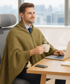 USB Heated Shawl for Office | Graphene Portable Wearable Desk Blanket & Laptop-Powered Shoulder Warmer for Women
