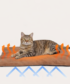 Self-Warming Cat Mat with Thermal Reflection | Cordless 5-Layer Insulated Heat Pad & Arctic Velvet Kneading Bed for Felines